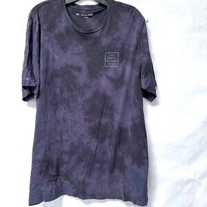 Travis Matthew Tee Shirt Size Large  Blue Tie Dyed Bleached Tied Dyed Black